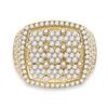 Image 2 : Round Diamond Cluster Square Ring 3-3/8 Cttw 14KT Yellow Gold