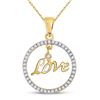 Image 1 : Round Diamond Heart Circle Pendant 1/4 Cttw 10KT Yellow Gold