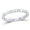 Image 1 : Round Diamond Machine-Set Band Ring 1/10 Cttw 14KT White Gold