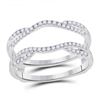 Image 1 : Round Diamond Solitaire Enhancer Wedding Band 1/3 Cttw 14KT White Gold