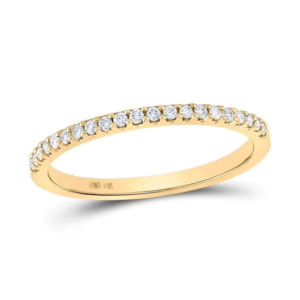 Round Diamond Wedding Single Row Band 1/6 Cttw 14KT Yellow Gold
