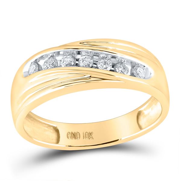 Round Diamond Wedding Band Ring 1/4 Cttw 10KT Yellow Gold