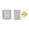 Image 1 : Baguette Diamond Square Earrings 1/3 Cttw 10KT Yellow Gold