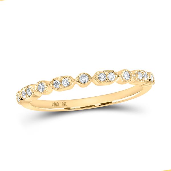 Round Diamond Stackable Band Ring 1/8 Cttw 10KT Yellow Gold