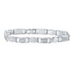 Image 1 : Round Diamond Rectangle Link Fashion Bracelet 1 Cttw 10KT White Gold