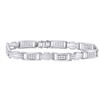 Image 2 : Round Diamond Rectangle Link Fashion Bracelet 1 Cttw 10KT White Gold