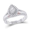 Image 1 : Diamond Bridal Wedding Ring Band Set 1/2 Cttw 10KT Two-tone Gold
