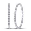 Image 1 : Round Diamond Hoop Earrings 5-1/4 Cttw 14KT White Gold