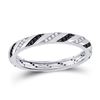 Image 1 : Round Black Color Enhanced Diamond Eternity Ring 1/5 Cttw 10KT White Gold