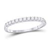 Image 1 : Round Diamond Single Row Wedding Band 1/4 Cttw 14KT White Gold
