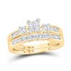 Image 1 : Bridal Wedding Ring Band Set 3/8 Cttw 10KT Yellow Gold
