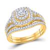 Image 1 : Diamond Bridal Wedding Ring Band Set 3/4 Cttw 14KT Yellow Gold