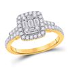 Image 1 : Baguette Diamond Square Ring 3/4 Cttw 14KT Yellow Gold