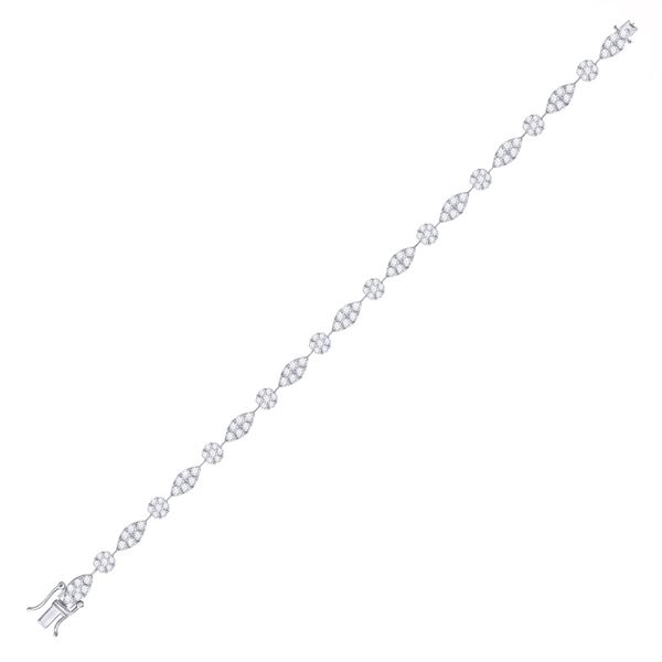 Round Diamond Link Tennis Bracelet 4 Cttw 14KT White Gold