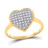 Image 1 : Round Diamond Heart Ring 1/10 Cttw 10KT Yellow Gold