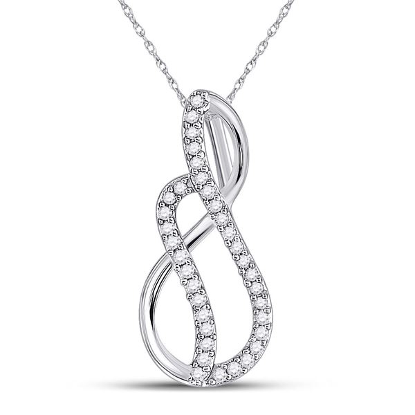Diamond Infinity Pendant 1/10 Cttw 10kt White Gold