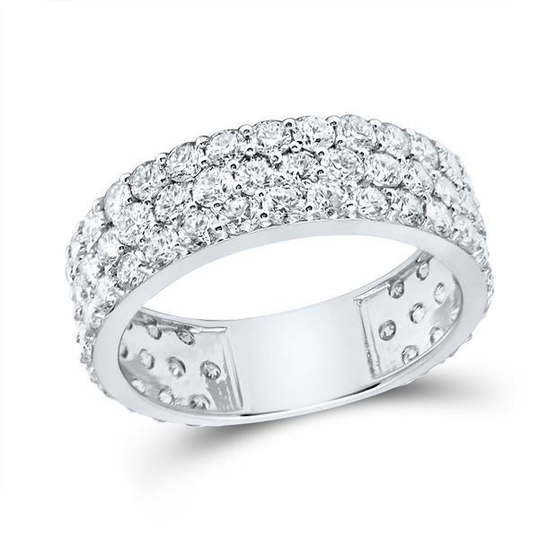 Diamond Pave Band Ring 3 Cttw 14kt White Gold