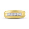 Image 2 : Mens Diamond Wedding Channel Set Band Ring 1/2 Cttw 14kt Yellow Gold