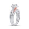 Image 3 : Princess Diamond Bridal Wedding Ring Band Set 1 Cttw 14kt Two-tone Gold