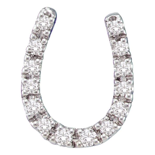 Diamond Horseshoe Pendant 1/10 Cttw 14kt White Gold