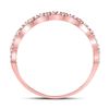 Image 4 : Diamond Scalloped Stackable Ring 1/4 Cttw 10kt Rose Gold