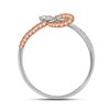 Image 2 : Diamond Rope Band Ring 1/6 Cttw 10kt Two-tone Gold