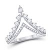 Image 1 : Diamond Chevron Band Ring 3/4 Cttw 14kt White Gold