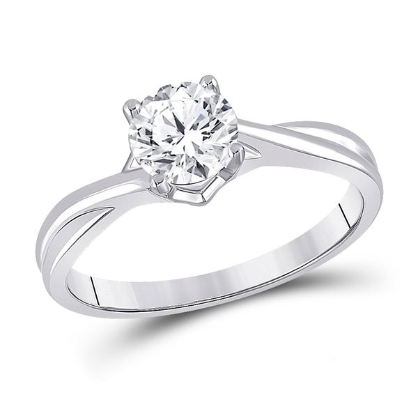 Diamond Solitaire Bridal Wedding Engagement Ring 1 Cttw 14kt White Gold