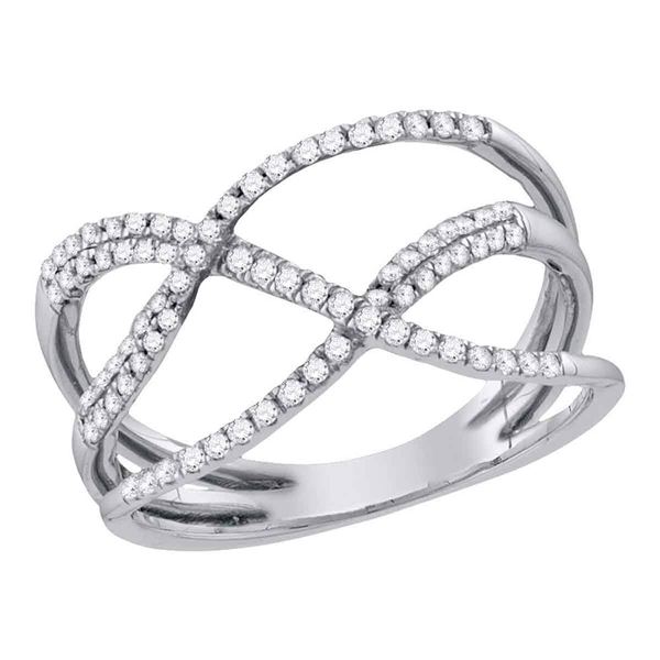 Diamond Open Strand Band Ring 1/3 Cttw 10kt White Gold