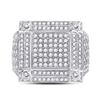 Image 2 : Mens Diamond Square Cluster Ring 1-3/8 Cttw 14kt Yellow Gold