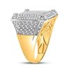 Image 4 : Mens Diamond Square Cluster Ring 1-3/8 Cttw 14kt Yellow Gold