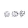 Image 1 : Diamond Solitaire Stud Earrings 1/4 Cttw 10kt White Gold