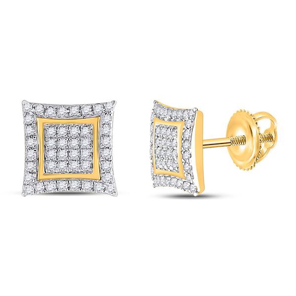 Diamond Kite Square Earrings 1/4 Cttw 10kt Yellow Gold