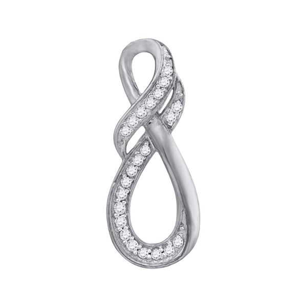 Diamond Twist Fashion Pendant 1/10 Cttw 10kt White Gold