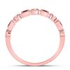 Image 4 : Princess Ruby Diamond Square Dot Milgrain Stackable Band Ring 1/8 Cttw 10kt Rose Gold