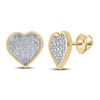 Image 1 : Diamond Heart Earrings 1/10 Cttw Yellow-tone Sterling Silver