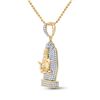 Image 2 : Mens Diamond Buddha Hand Charm Pendant 1-3/4 Cttw 10kt Yellow Gold