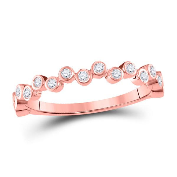 Diamond Stackable Band Ring 1/4 Cttw 10kt Rose Gold