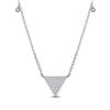 Image 1 : Diamond Triangle Necklace 1/4 Cttw 10kt White Gold