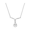 Image 1 : Diamond Moving Twinkle Teardrop Necklace 1/5 Cttw 10kt White Gold