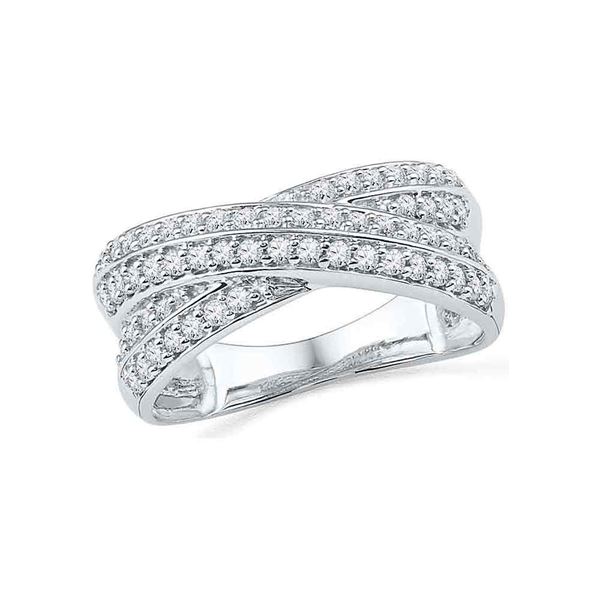 Diamond Crossover Band Ring 1/2 Cttw 10kt White Gold