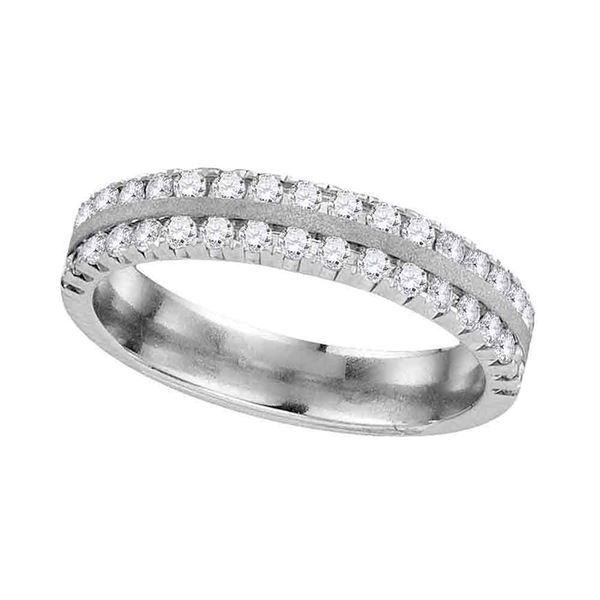 Machine Set Diamond Wedding Band 1/2 Cttw 14kt White Gold