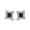 Image 2 : Sterling Silver Mens Black Color Enhanced Diamond Square Earrings .03 Cttw Sterling Silver