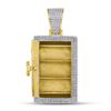 Image 3 : Mens Diamond Bank Safe Vault Charm Pendant 1-1/3 Cttw 10kt Yellow Gold