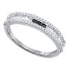 Image 1 : Black Color Enhanced Diamond Band Ring 3/8 Cttw 10kt White Gold