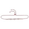Image 1 : Diamond Triple Heart Bolo Bracelet 1/2 Cttw 10kt Rose Gold