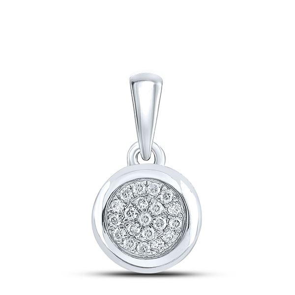 Diamond Cluster Pendant 1/6 Cttw 10kt White Gold