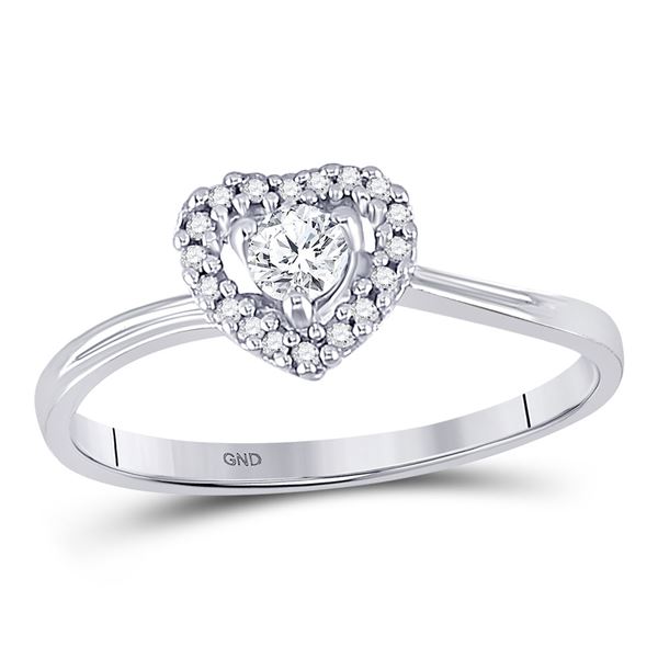 Diamond Heart Promise Ring 1/4 Cttw 10kt White Gold