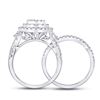 Image 4 : Princess Diamond Bridal Wedding Ring Band Set 1-1/4 Cttw 14kt White Gold
