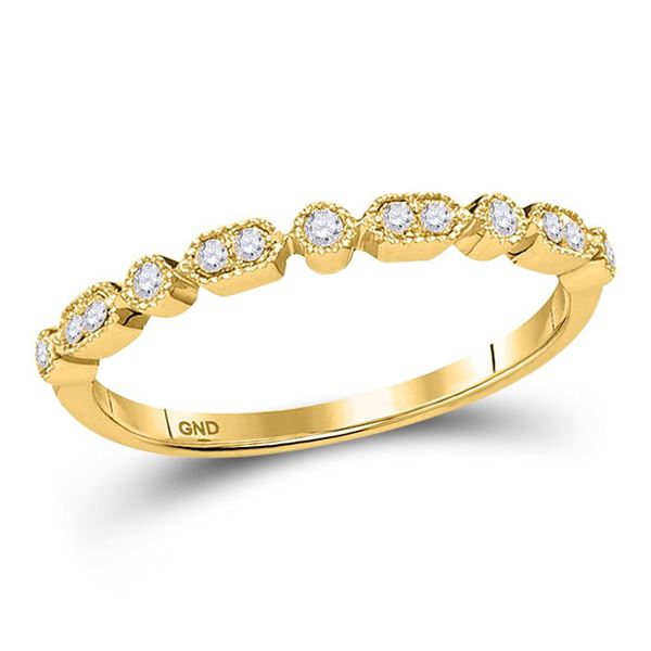 Diamond Stackable Band Ring 1/8 Cttw 10kt Yellow Gold